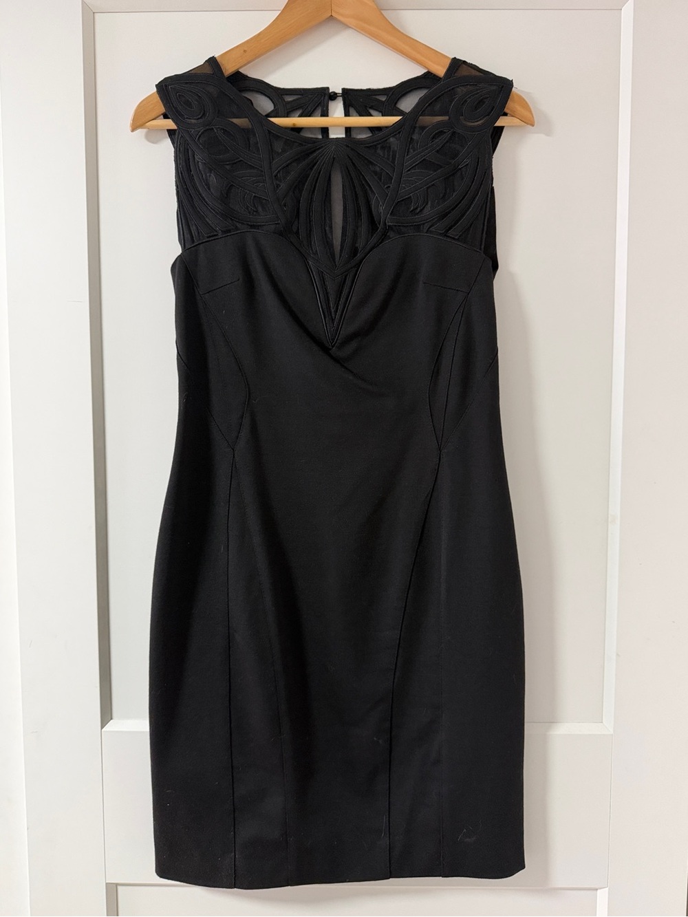 Black Sleeveless Sheath Dress with Decorative top